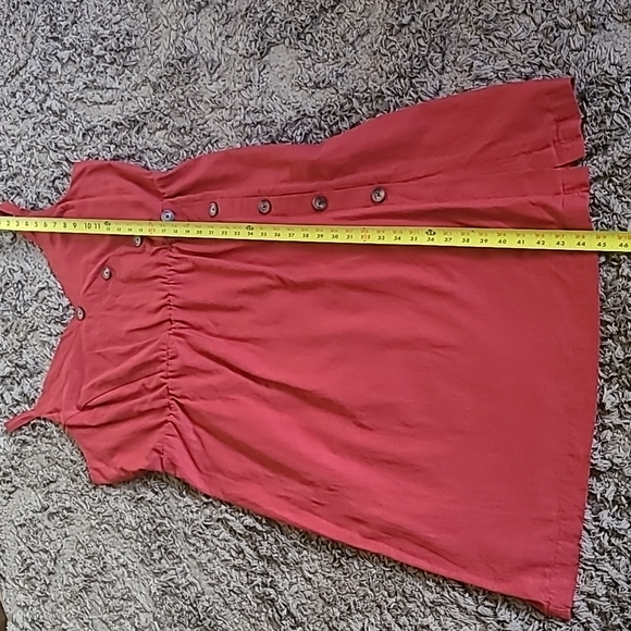 Like New Maurices Cotton Linen-Blend Button Front Dress Rusty Red Brown Size 1x - Picture 9 of 12